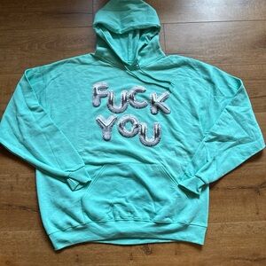 Fashion Nova Aqua Graphic Hoodie
